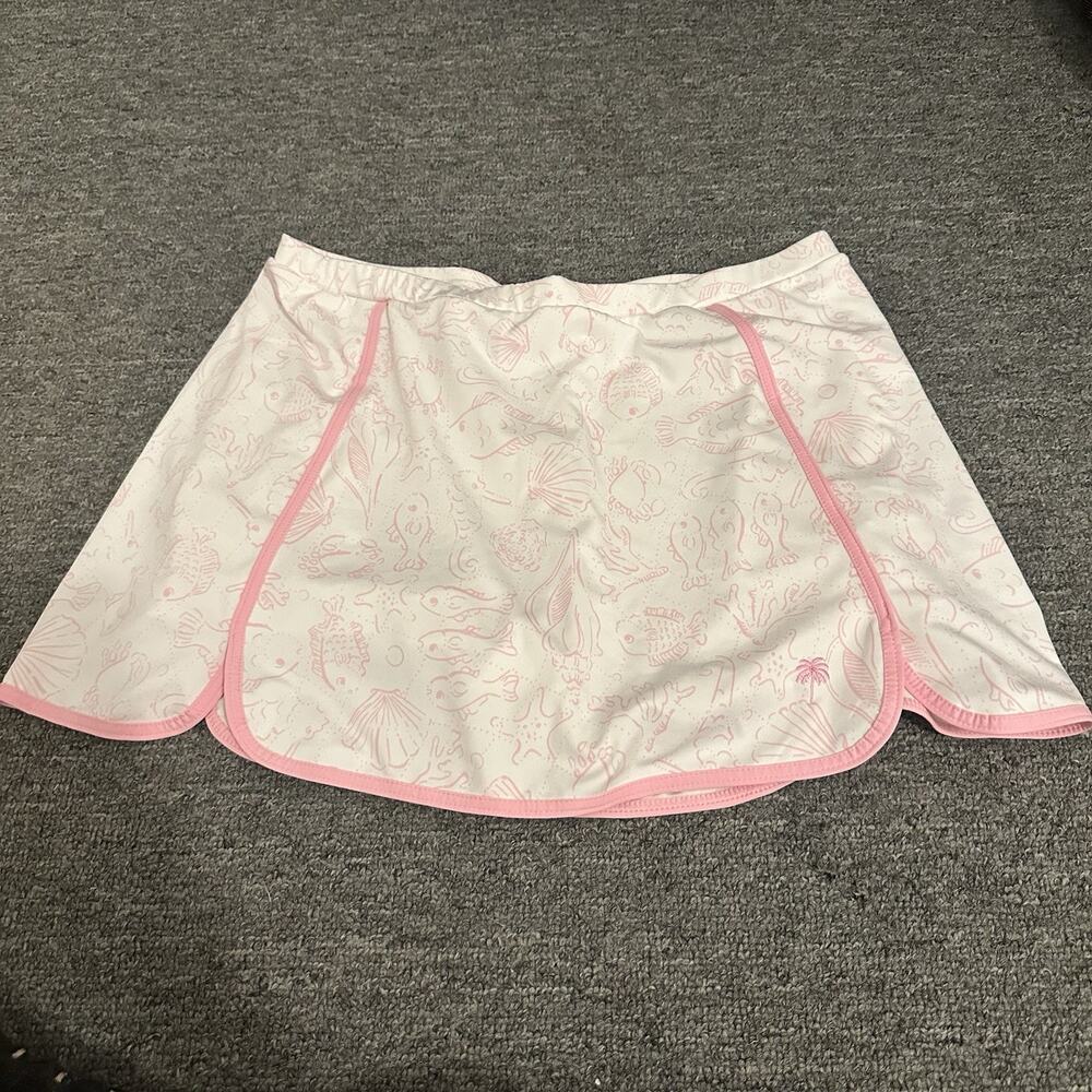 lilly pulitzer swim skort Nautical Shells Fish Pink White Size XL